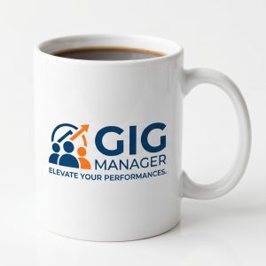 White coffee mug with logo